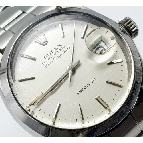 170 - A Vintage Rolex Air King Mid Size Automatic Watch. Stainless steel bracelet and case - 35mm. Silver ... 