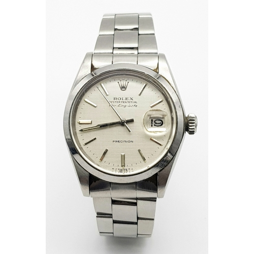 170 - A Vintage Rolex Air King Mid Size Automatic Watch. Stainless steel bracelet and case - 35mm. Silver ... 