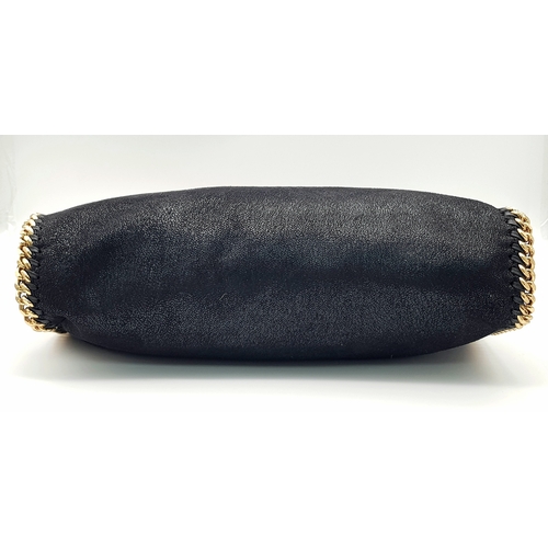 122 - A Stella McCartney Black Falabella Shoulder/Tote Bag. Faux suede exterior with gold-toned heavy hard... 