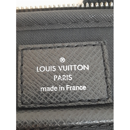 48 - A Louis Vuitton Black Business Bag. Leather exterior with silver-toned hardware, zipped compartment ... 