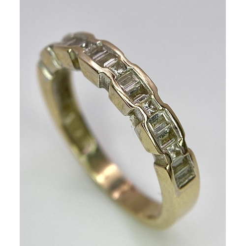 66 - An 18K Yellow Gold Diamond Half-Eternity Ring. Mixed cut diamonds - 0.50ctw. Size P. 4.1g total weig... 