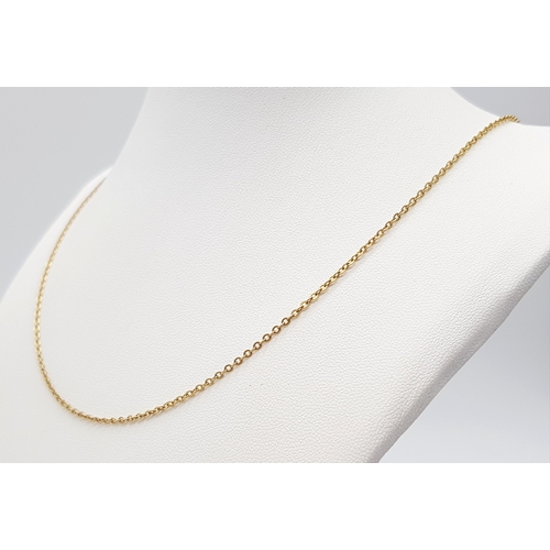 680 - A 9K Yellow Gold Disappearing Necklace. 44cm length. 2.1g weight.