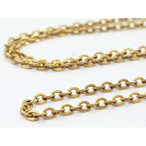 680 - A 9K Yellow Gold Disappearing Necklace. 44cm length. 2.1g weight.