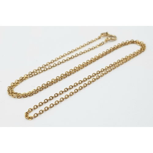 680 - A 9K Yellow Gold Disappearing Necklace. 44cm length. 2.1g weight.