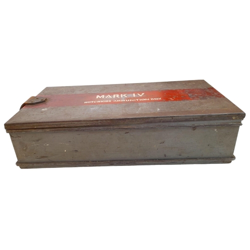 454 - Rare British Mk IV Tank Hotchkiss Machine Gun Ammunition Tin. Nice straight tin with good leatherwor... 