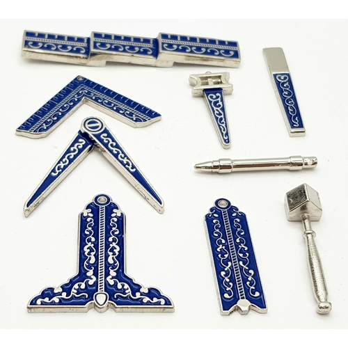 153 - A miniature set of Masonic Working Tools for all Three Degrees. Perfect for training and rehearsals,... 