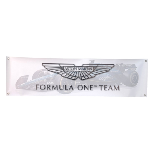 216 - A trophy for any petrolhead, An ASTON MARTIN Formula One Racing Team banner. Strong PVC construction... 