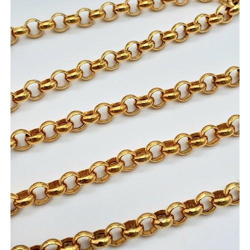 24 - An Italian 9K Yellow Gold Belcher Chain/Necklace. 48cm. 12.2g weight.