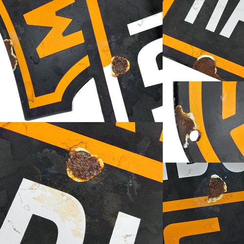 345 - A Vintage Repro Harley Davidson Die-Cut Enamel sign. In good condition - a few small rust marks but ... 