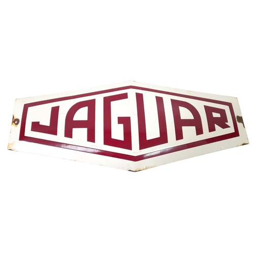 45 - A Rare Vintage 1960s Jaguar dealership Enamel sign - Burgundy on white. In good condition considerin... 