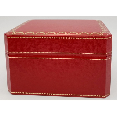 486 - A Cartier Watch Case. Red exterior, plush black textile interior. For a large watch.