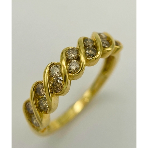 260 - A 9K YELLOW GOLD DIAMOND RING. 0.20ctw, Size L, 2.6g total weight. Ref: SC 8002