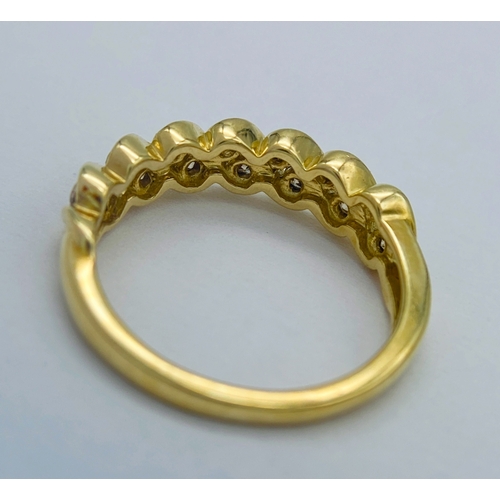 260 - A 9K YELLOW GOLD DIAMOND RING. 0.20ctw, Size L, 2.6g total weight. Ref: SC 8002