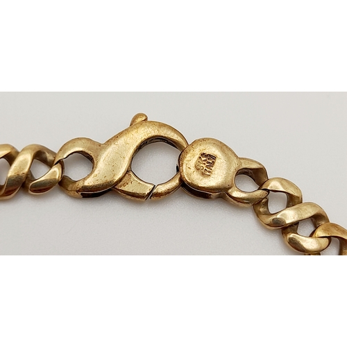 395 - An Italian design, hand made, 9 K yellow gold fancy chain bracelet, length: 21.5 cm, weight: 17.2 g