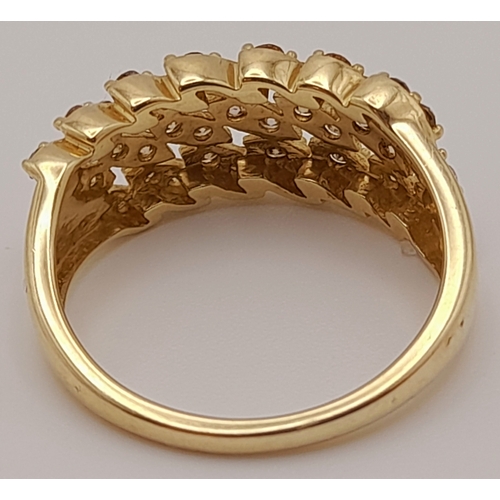 281 - A 10K YELLOW GOLD DIAMOND SET RING. 0.50ctw, Size N1/2, 3.1g total weight. Ref: SC 8008