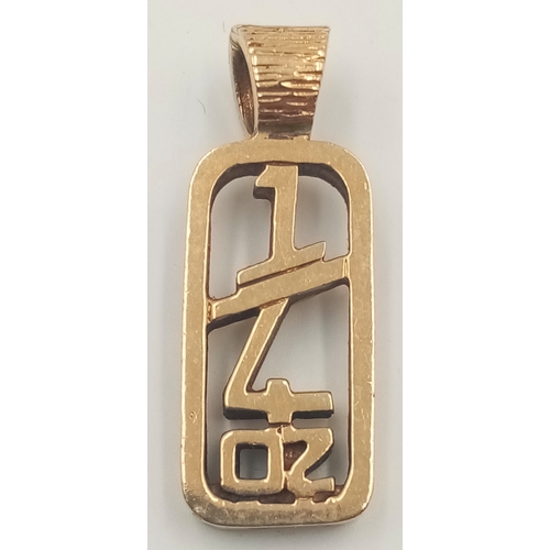 374 - A 9K yellow gold pendant in the shape of  