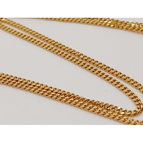 379 - A 9 K yellow gold chain necklace with a cross pendant, chain length: 50 cm, cross height: 33 mm, tot... 