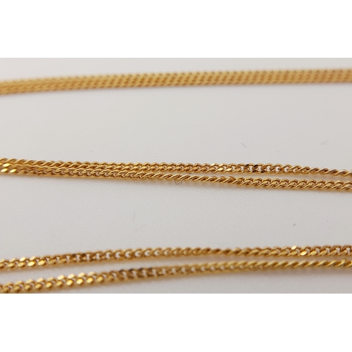 386 - A 9 K yellow gold chain necklace with a heart pendant adorned with a single round cut diamond, chain... 