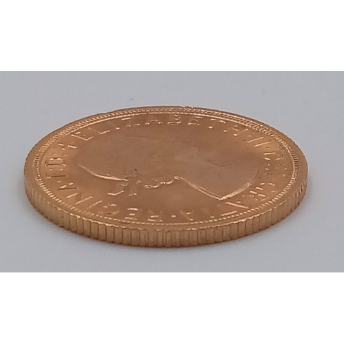 409 - A 22 K yellow gold, Queen Elizabeth II, 1967, sovereign, full weight (8 g.), good condition, but ple... 