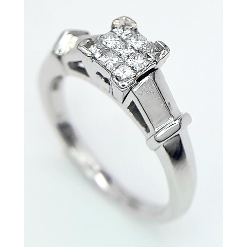 75 - AN 18K WHITE GOLD DIAMOND RING. 0.25ctw, Size M, 5.1g total weight. Ref: SC 8067