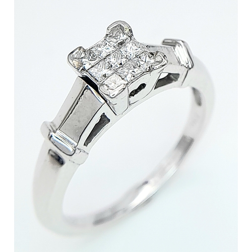 75 - AN 18K WHITE GOLD DIAMOND RING. 0.25ctw, Size M, 5.1g total weight. Ref: SC 8067