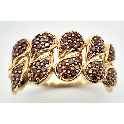 516 - A 9K YELLOW GOLD COLOURED DIAMOND SET RING. 0.80ctw, Size N, 2.2g total weight. Ref: SC 8036