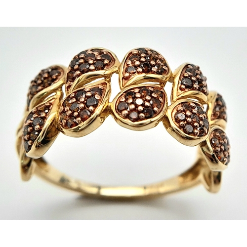 516 - A 9K YELLOW GOLD COLOURED DIAMOND SET RING. 0.80ctw, Size N, 2.2g total weight. Ref: SC 8036