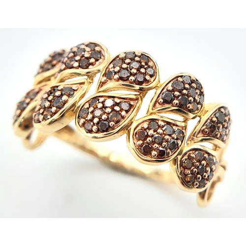 516 - A 9K YELLOW GOLD COLOURED DIAMOND SET RING. 0.80ctw, Size N, 2.2g total weight. Ref: SC 8036