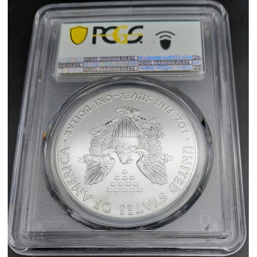 536 - A Limited Edition (1 of 200), Early Issue Fine Silver Slabbed and Cased 2021 Silver Eagle with Certi... 