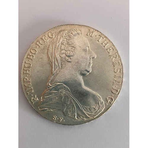 210 - Vintage SILVER MARIE THERESA THALER COIN.1780. Conditioning as new and uncirculated. Extremely high-... 