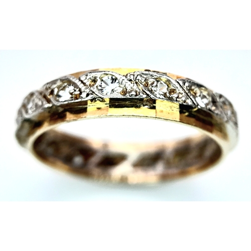 719 - A 9K YELLOW GOLD (TESTED) STONE SET RING. 2G. SIZE L.