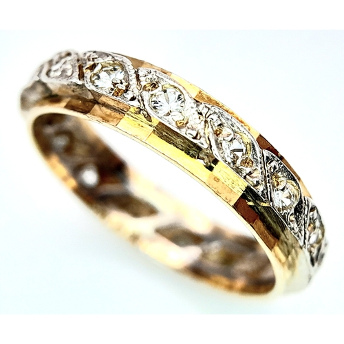 719 - A 9K YELLOW GOLD (TESTED) STONE SET RING. 2G. SIZE L.