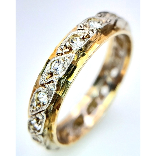 719 - A 9K YELLOW GOLD (TESTED) STONE SET RING. 2G. SIZE L.