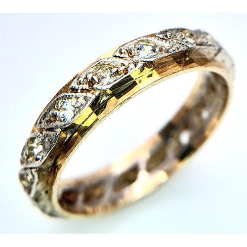 719 - A 9K YELLOW GOLD (TESTED) STONE SET RING. 2G. SIZE L.