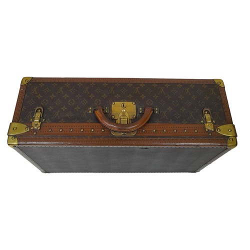 37 - A Vintage Possibly Antique Louis Vuitton Trunk/Hard Suitcase. The smaller brother of Lot 38! Canvas ... 