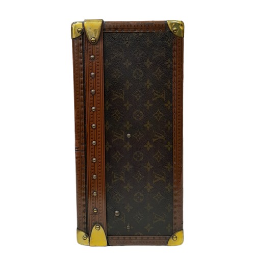 37 - A Vintage Possibly Antique Louis Vuitton Trunk/Hard Suitcase. The smaller brother of Lot 38! Canvas ... 