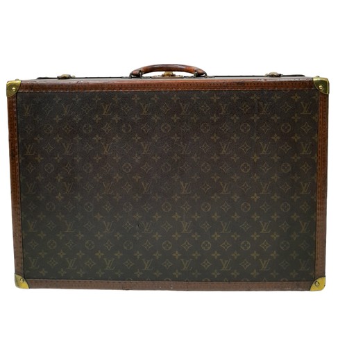 37 - A Vintage Possibly Antique Louis Vuitton Trunk/Hard Suitcase. The smaller brother of Lot 38! Canvas ... 