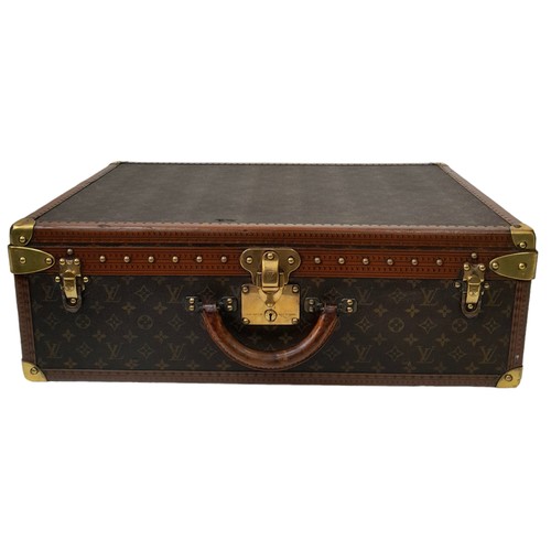 37 - A Vintage Possibly Antique Louis Vuitton Trunk/Hard Suitcase. The smaller brother of Lot 38! Canvas ... 