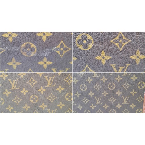 39 - A Vintage Possibly Antique Louis Vuitton Suitcase. The last lot of our LV trilogy. Canvas monogram L... 