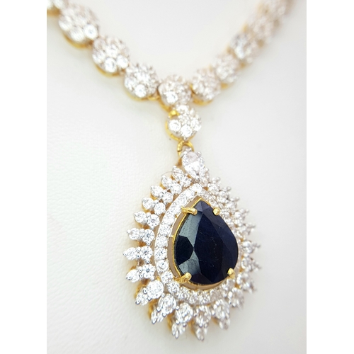 312 - A Fabulous Jewellery Lot! A 21K Rich Yellow Gold Diamond and White Stone (one missing) Necklace with... 