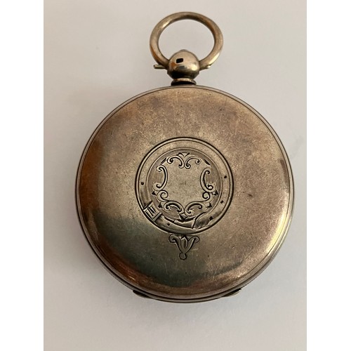 490 - Antique SILVER POCKET WATCH with Silver Case hallmarked Robert John Pike, London 1873. Watch mechani... 