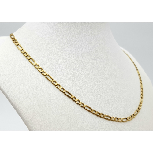 568 - A 9 K yellow gold chain necklace, with lobster clasp.  Length: 48 g, weight: 7.5 g.