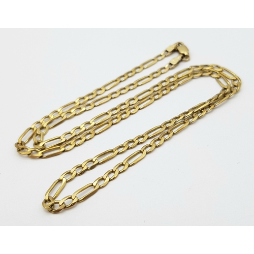 568 - A 9 K yellow gold chain necklace, with lobster clasp.  Length: 48 g, weight: 7.5 g.