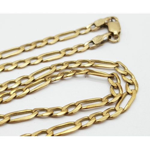 568 - A 9 K yellow gold chain necklace, with lobster clasp.  Length: 48 g, weight: 7.5 g.