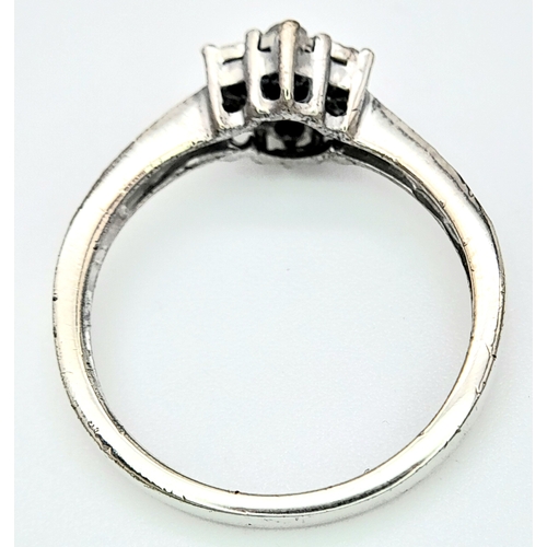 641 - A 9K WHITE GOLD DIAMOND RING. Size M, 2.5g total weight. Ref: SC 8019