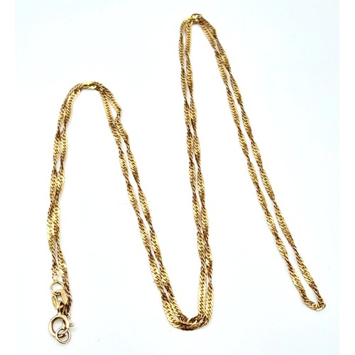 509 - An elegant 9 K yellow gold rope chain necklace, length: 61 cm, weight: 2.3 g.