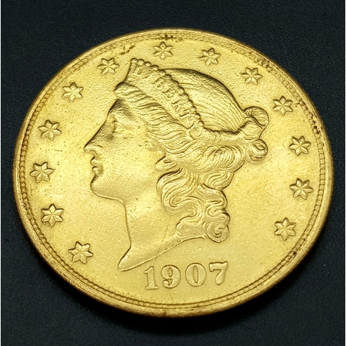 1 - A $20 GOLD LIBERTY COIN DATED 1907 AND WEIGHING 33.43gms THIS COIN IS IN VERY GOOD CONDITION HAVING ... 