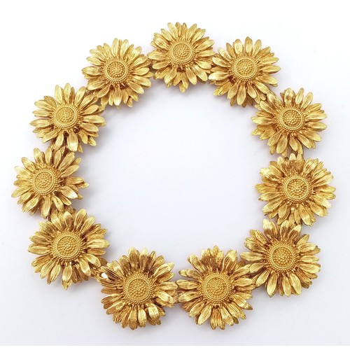 3 - AN 18K YELLOW GOLD ASPREYS DAISY LINK BRACELET. 18cm length, 34.3g weight. Ref: SC8128