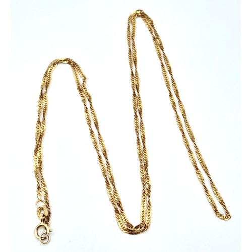 509 - An elegant 9 K yellow gold rope chain necklace, length: 61 cm, weight: 2.3 g.