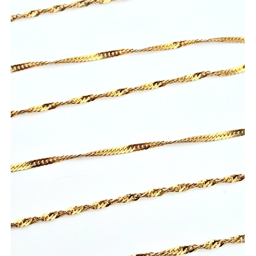 509 - An elegant 9 K yellow gold rope chain necklace, length: 61 cm, weight: 2.3 g.